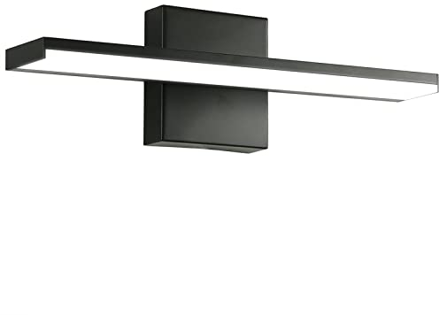 YIQAN Luz LED de Espejo para Baño 40cm 12W 6000K Blanco Mate Negro 1320lm Vanidad Pared Química 230V Maquillaje