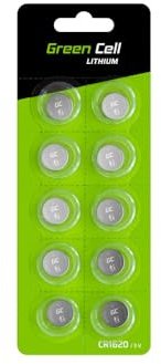 5x Green Cell CR1620 Lithium battery 3V 70mAh