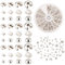 PH PandaHall 1640pcs 1.5~3mm Brass Tube Crimp Beads 3~5mm Crimp Bead Knot Covers 1.2~3mm Crimps Stopper Knot Covers Crimping Beads for Earrings Bracelets Necklaces Jewellery DIY Craft Making, Silver