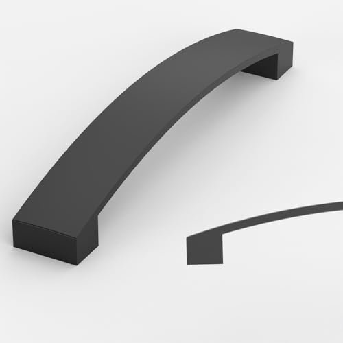 Amerdeco 10 Stück Möbelgriffe Schwarz,128mm Lochabstand, Aluminiumlegierung Schubladengriffe & Schrankgriffe für Küchenschränke & Kleiderschränke UK0021
