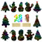 Ctxtqtdt 48 Stück Kratzbilder für Kinder, Bastelset Weihnachten, Regenbogen Scratch Art Set mit Holzstiften und Bändern für Geschenke