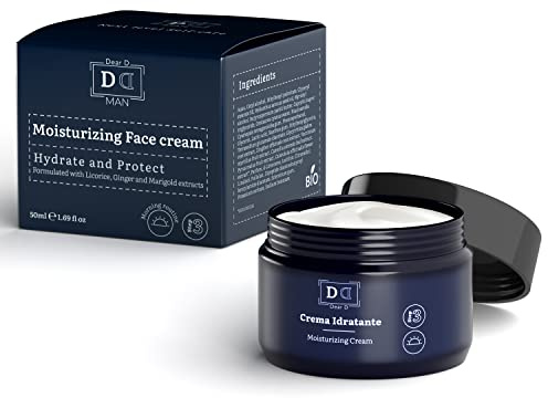 Dear D | Feuchtigkeitscreme Gesicht Herren, Anti-akne Und Entspannend | Gesichtscreme Für Herren Ideal Für Trockene Und Empfindliche Haut | Reisegröße Gesichtscreme 50ml