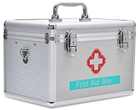 Caja de bloqueo de medicamentos, botiquín de primeros auxilios portátil con hombros cruzados, contiene bandeja extraíble para almacenamiento de medicamentos Caja de almacenamiento familiar con as