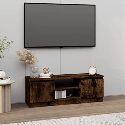 Revera TV Cabinet with Door Smoked Oak 102x30x36 cm