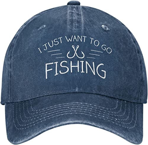 Angel-Liebhaber-Hut I Just Wants to Fishing Hat Herren Baseball Cap mit Design Hüte, Fotofarbe, One size