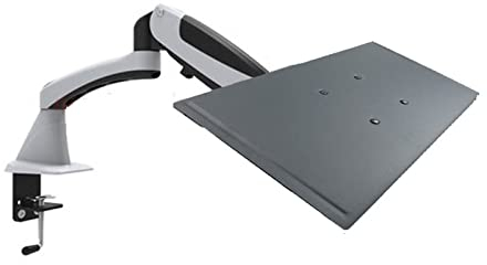 Prensa de aire de aluminio con movimiento completo inclinable, resorte de Gas, brazo doble, Lcd, montaje de escritorio, Monitor giratorio, abrazadera de soporte de mesa con bandeja for Notebook ( Colo