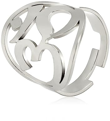 UNIFT Om Ring für Damen und Herren, Edelstahl, indisches Sanskrit-Symbol, Aum, Om, Ohm, Öffnungsring, Meditationsschmuck, Geschenk, Edelstahl, Kein Edelstein