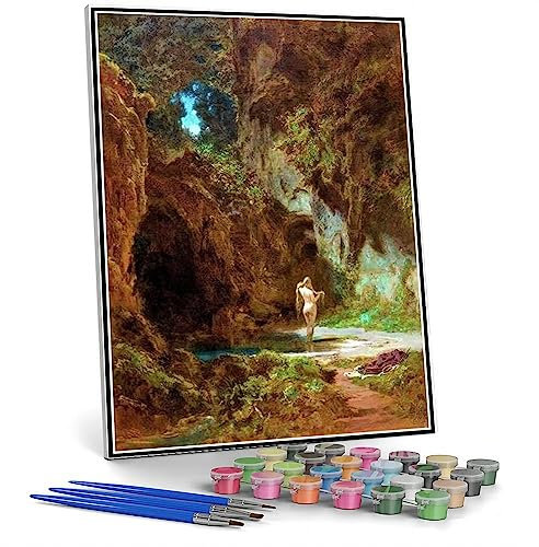 Malen nach Zahlen Kits für Erwachsene und Kinder Nymphe in der Badewanne Malerei von Carl Spitzweg DIY Malen nach Zahlen Kits auf Leinwand