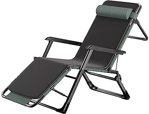 Lanmmraifc Extra Groß Gartenliege Relaxliege Saunaliege Klappstuhl Hochlehner Sonnenliege Klappbar Senioren mit Auflage für Camping, Terrasse, Rasen