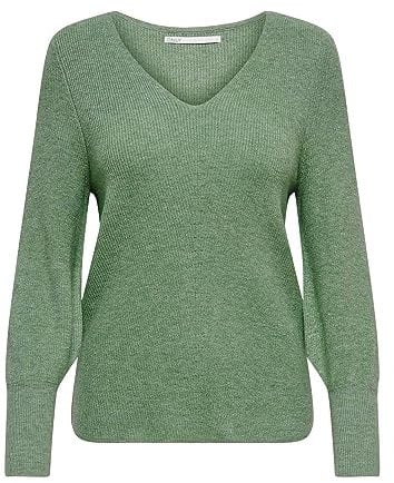 ONLY Damen ONLATIA L/S V-Neck Cuff KNT, Kale/Melange, XXL