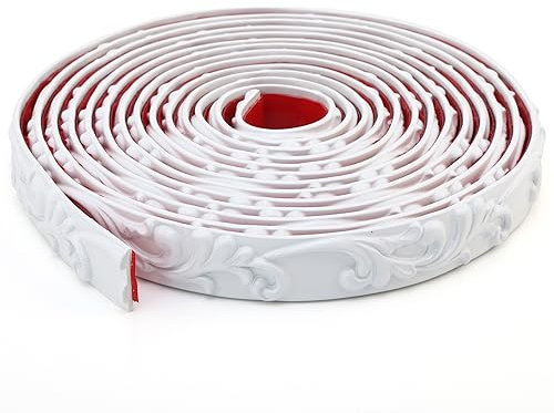 Paintable Peel and Stick Wall Molding Trim, Flexible Strip for Mirror Frame, Chair Rail, Cabinet, Picture Frame and Home DIY Decoration (5m x 26mm)
