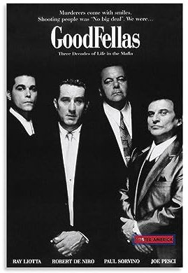 ENILSA Blackwhite Movie Poster Goodfellas Wandkunst Bilddruck Moderne Familienzimmer Dekor 08x12inch(20x30cm)