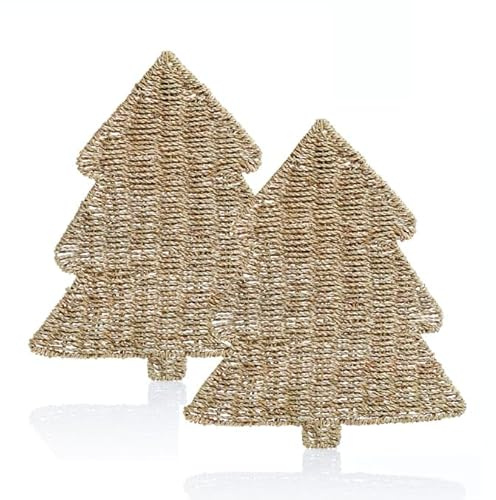 Swan Household Set Of 2 Christmas Decoration Sea Grass Christmas Tree Placemats