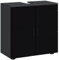 kleankin Armario Bajo Lavabo con 2 Puertas, Armario Bajo Lavabo de Madera con Estante Ajustable, 60x30x60cm, Negro y Gris Oscuro