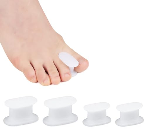 EBHO 4 Stück Zehenspreizer, Toe Spacer, Zehenspreizer Silikon, Toe Spreader, für überlappende Zehen (Große Größe + Kleine Größe)