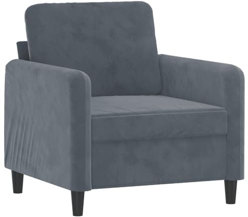 vidaXL Poltrona Grigio Scuro 60 cm Velluto