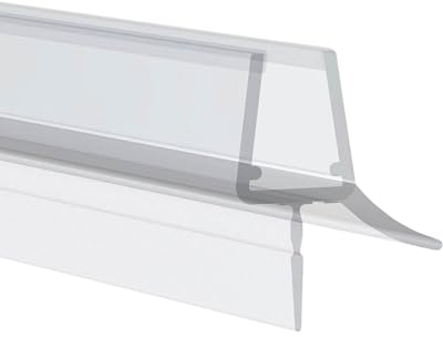 Gedotec Duschtürdichtung 135° | 1 Stück | Glasbodendichtung mit seitlicher Duschlippe | Länge: 600 mm | Duschdichtung 6 mm - 8 mm | Türbodendichtung PVC wasserabweisend | Duschkabine Dichtung Duschtür