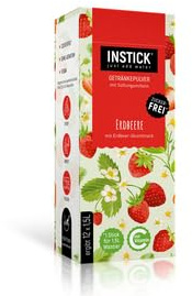 INSTICK (SABOR FRESA) Bebida En Polvo Para Refrescos, Postres y Bebidas Calientes, Cero Azúcar, Cero Calorías, Aptos Diabéticos. Ideal Agua, leche, Postres (Para 1,5-2,5 litros de bebida)