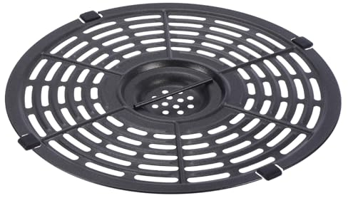 sourcing map Air Fryer Replacement Grill Pan 8.58 Inch Non-Stick Fry Pan Dishwasher Safe Black for Air Fryers, Air Fryer Grill Plate