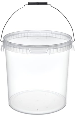 Garronda Cubo con Tapa 20 L para el Almacenamiento de Productos alimenticios y químicos 1 Pieza Transparente GD-0072