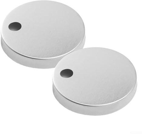 Lot de 2 cache-charnières pour abattant WC en acier inoxydable brossé Diamètre 60 mm