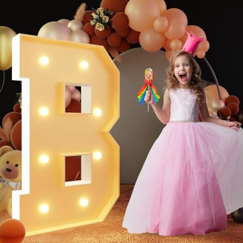 Lettre B Géante à DEL de 120 cm, Panneau Lumineux en Mosaïque pour Chapiteau, Lampes pour Saint-Valentin, Anniversaire, Noël, Nouvel An