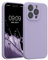 kwmobile Handyhülle kompatibel mit Apple iPhone 15 Pro Hülle - gummierte Handy Case aus Silikon in Lavendel