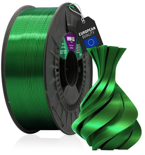 WINKLE PLA Silk Filament 1.75mm Irisch Grünes, 1kg Spule, 3D Drucker | Kompatibel mit FDM Druckern, 3D-Druckmaterialien, Maßgenauigkeit +/- 0.03mm, Leicht zu Bedrucken, Seidenfinish
