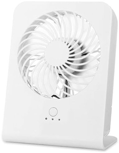 Eden pulse Ventilador de mesa, 4 aspas, 3 velocidades, sin batería, color blanco, ideal para refrescar espacios pequeños y crear comodidad.