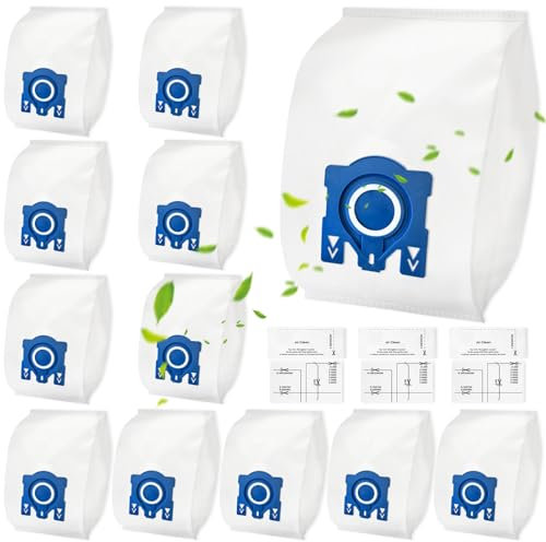 12 sacs d'aspirateur pour aspirateurs Miele GN 3D Classic C1 Complete C2 C3, S227, S240, S600, S800, S2000, S5000 et S8000 Series Sacs à poussière, sacs haute efficacité