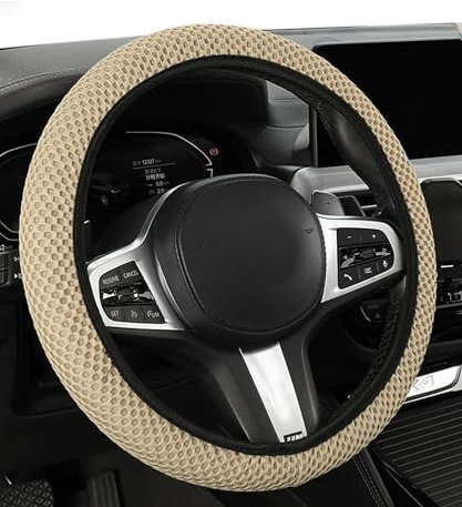 Flaconi Auto Lenkradbezug, Schutzhülle, Lenkradschoner für PKW und LKW - Beige