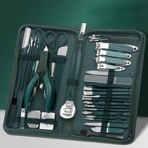 Maniküre-Set, Pediküre-Set, Nagelpflegeset für Damen und Herren, Nagel-Maniküre-Set, Fuß-Handpflegeset, 40-teiliges Set, Grün
