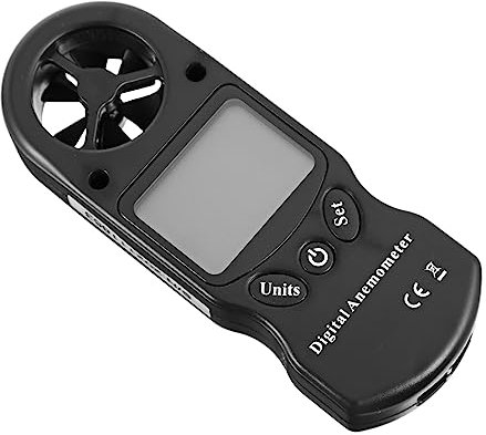 OUNONA 1 Pc Anemometro Misuratore Di Pressione Barometrica Barometro Misuratore Di Velocità Del Segnavento Digitale Pratico Igrotermografo Minivento Tester Dell'aria Black Plastica