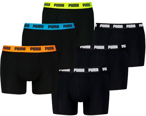 PUMA Herren Boxershorts Everyday Promo im 6erPack (XXL, Black/Black/Black Pop)