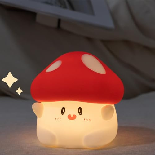 Generico Luce Notturna A Forma Di Fungo, Lampada A Fungo Dal Tocco, Luce Notturna A LED Dimmerabile Per Bambini, Decorazione Natalizia A Forma Di Fungo, Lampada Da Tavolo Touch Sul Comodino