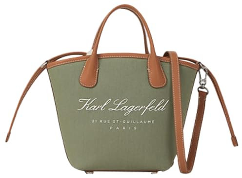 Karl Lagerfeld, Hotel Karl Small Canvas Bag, Green, Women, Beachwear