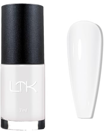 White Nail Polish - Classic Color Nail Varnish - Milky White Nail Polish - Long Lasting Chip Resistant & Quick Drying Nail Polish for DIY Nail Art Manicure at Home