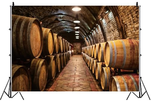 Ttincceer Toile de Fond de Cave à vin 1,5x1m Cave à vin en Bois tonneau de vin Vintage Fond de fût Homme d'affaires Adultes photomaton Shoot Accessoires de Studio en Vinyle