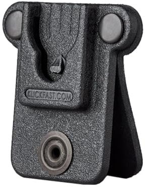 Klick Fast Dock for Remote Speaker Mic RSM Tag Strong Real Leather Small Button Clip On Klickfast Holder for Shirt or Clothing Loops Tags for Walkie Talkie Radio Mic Mobile Phone Torch