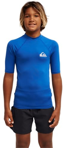 Quiksilver Kurzärmeliges Surf-T-Shirt mit LSF 50, für den Alltag, LSF 50, Jungen, Blau