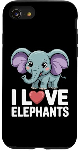 I Love Elephants Cute Cartoon Graphic Case for iPhone SE (2020) / 7 / 8