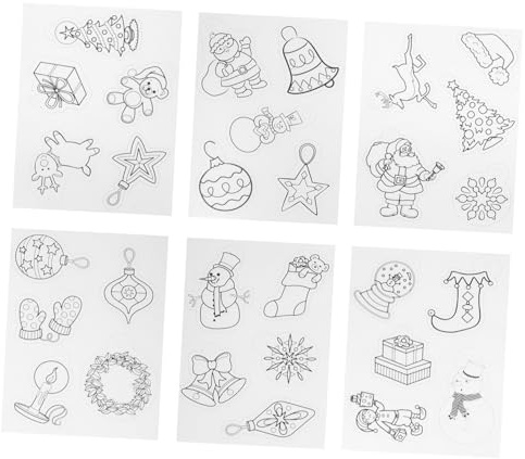 EPIGEIST Weihnachts Schrumpffolien 6 Stück Mit Motiven Schrumpfmaterial Für Selbstgemacht Basteln Schlüsselanhänger Kinder Kreativ Weihnachtsdeko