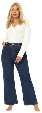Yours Curve Blue Denim Wide Leg Jeans - Women's - Plus Size Curve