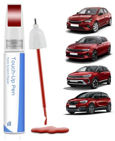 PARTS4EV Peperoncino Red Metallic/Chili Rot Metallic (51A/G1R/50Y) 2-in-1 Pen & Brush for Vauxhall - Precision Colour Match Touch Up Paint for Scratch & Chip Repair, Fast-Drying & Water-Resistant