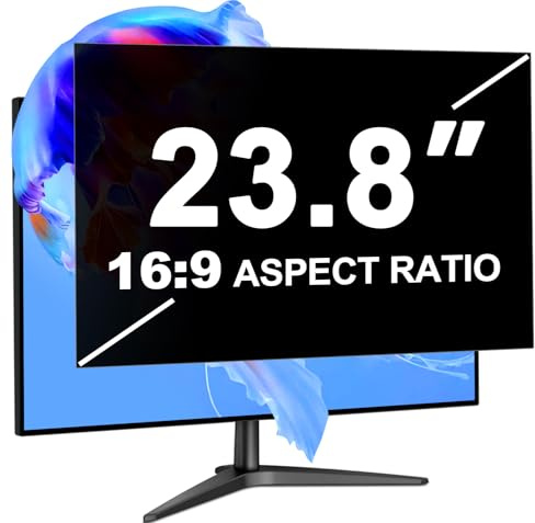 Filtre de confidentialité pour écran 23,8 pouces (528mm*297mm) PC&Moniteur | Amovible, anti-lumière bleue, anti-reflets, Filtre de Confidentialité 23.8 filtre Film Protecteur d'écran pour PC