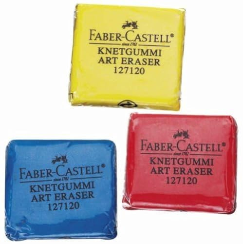 Faber-Castell Farbiger Knetradiergummi 18er im Etui, leicht zu verformen, fleckenfreies Reinigen, lustiges und handliches Design