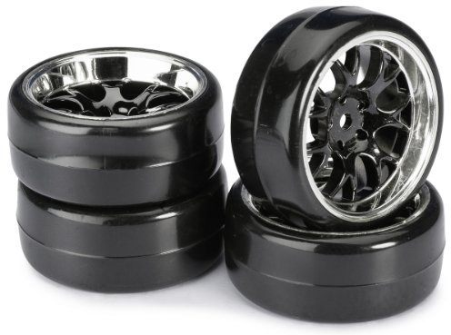 Absima - Wheel Set Drift LP Comb/Profile B Black/Chrome 1:10 (4 pcs) (2510041)