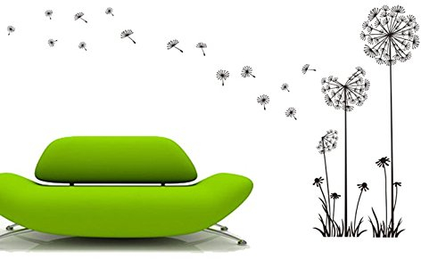 Wandtattoo wandaufkleber Aufkleber Wandsticker wall sticker Wohnzimmer Schlafzimmer Kinderzimmer Pusteblume mit samen 4er-Set dandelion blumen Ranke Blume Blumen Blumenranke Blumeranke Vine Flower Butterfly floral 30 Farben zur Wahl wp09 (030 dunkelrot, Größe1:ca.60x30cm )