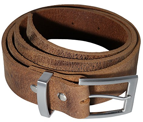 Wolfszeit Nickelfreier Ledergürtel DVALINN aus Büffelleder (SBW-30) - für Damen und Herren - ca 3,2cm breit (105cm)