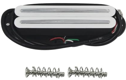 FLEOR Hot Rail Keramik Single Coil Sized Humbucker Pickup Mitte Tonabnehmer für ST E-Gitarre, Weiß